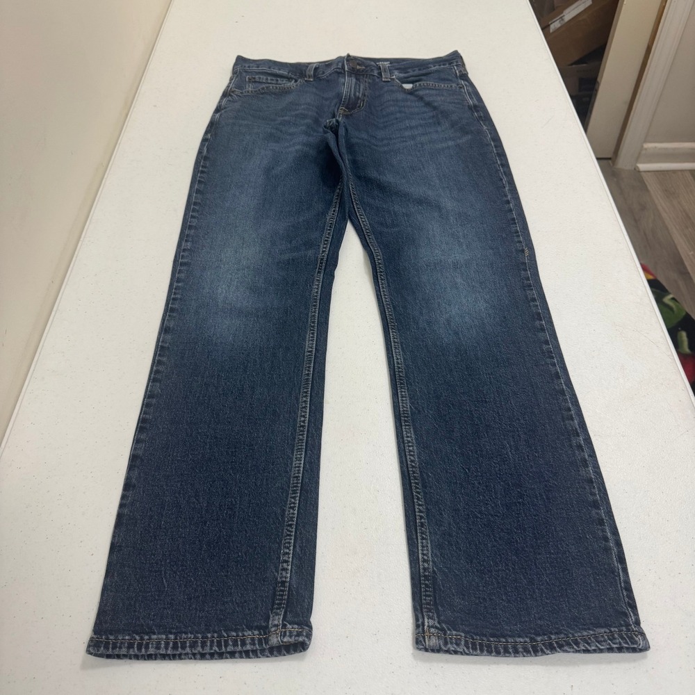 Old Navy Mens Straight Built-In‎ Flex Dark Wash Denim Jeans 31x32 Blue 4183